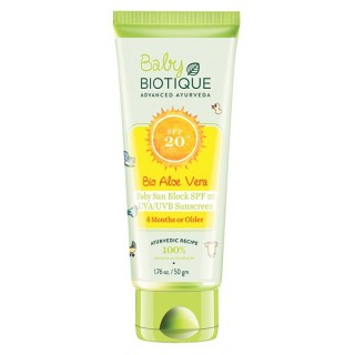 Biotique Natural Makeup Bio Aloevera Baby Sunscreen, 50 gm